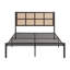 Platm Bedmetal Frame Finish Faux Cane Headboard-1947234344