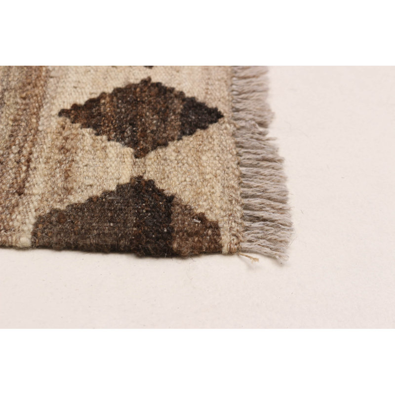Tapis rectangulaire en laine nouvel âge unique 5 pi 8 po x 8 pi brun clair