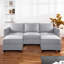 Canapé modulaire en lin avec double repose-pieds et rangement perttu-1747608758