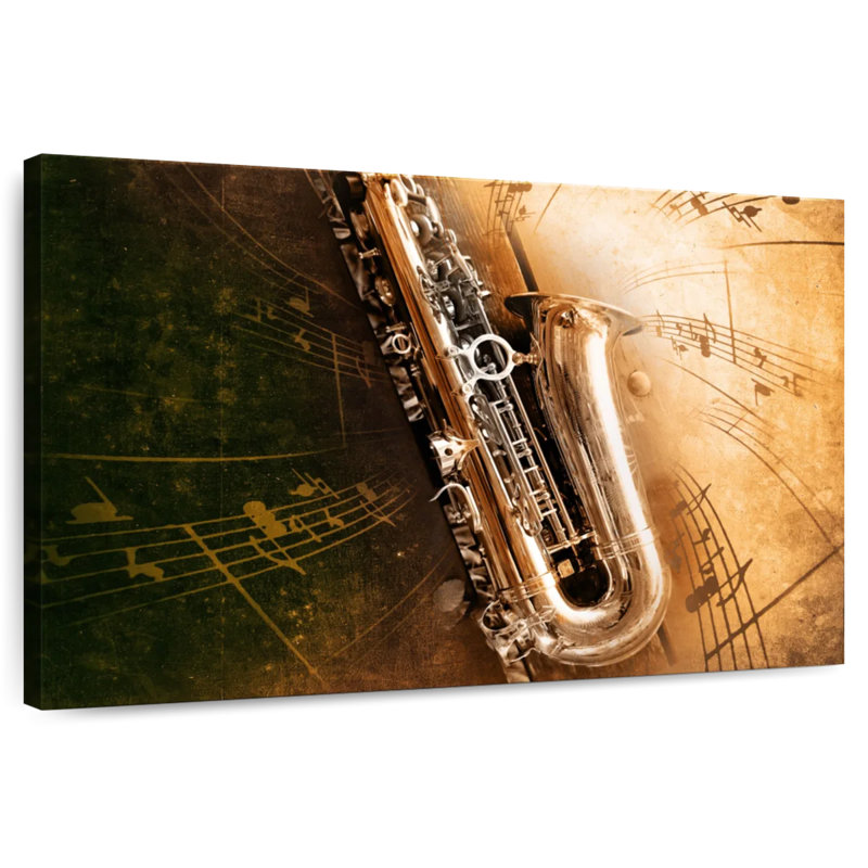 Abarca saxophone rétro, H 24 po x l 36 po