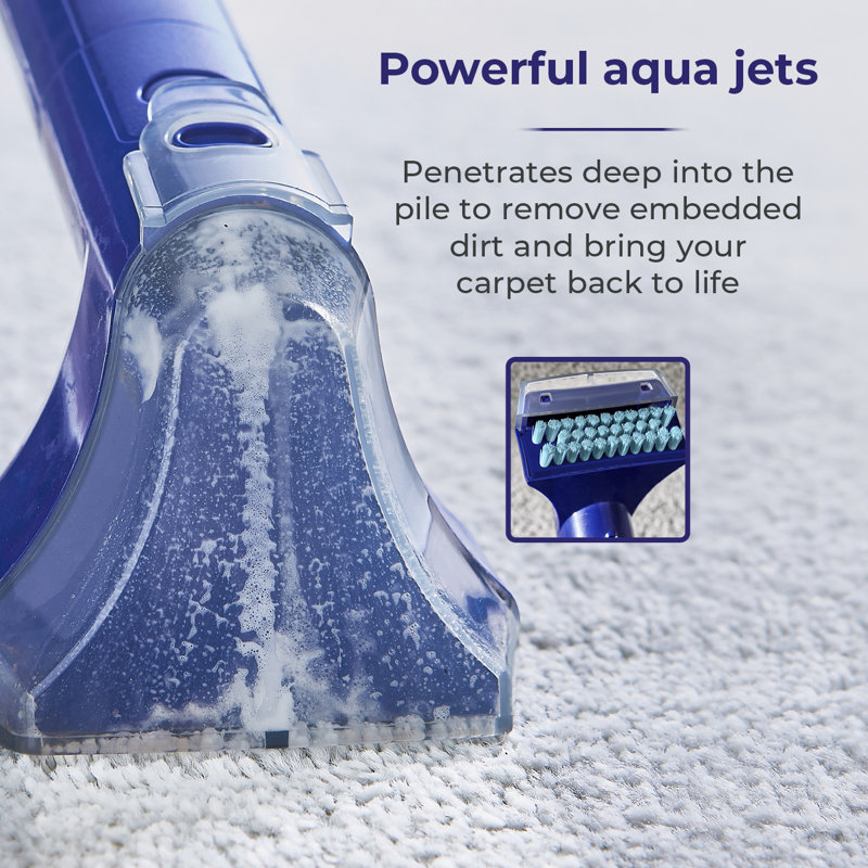 Tower T548005 AquajetPlus Spot Cleaner with Suction Nozzle & Brush, 1.2L Clean & Dirty Water Tanks, 1.2m Hose, 400W, Grey & Blue