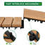 Dalles de terrasse emboîtables en bois brun de 30,5 cm x 30,5 cm (12 po x 12 po) - Paquet de 24 pièces-126256603