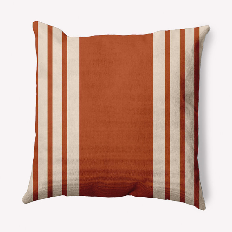 Coussin décoratif à rayures, 16 po x 16 po, Brun foncé