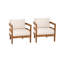 Fauteuils club d'extérieur avec coussins Calsey Acacia