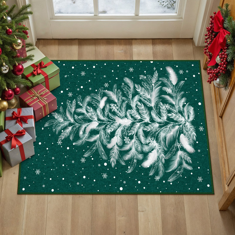 Christmas Decorative Washable Area Rug With Non-Slip Backing, Rectangle 2' x 3'