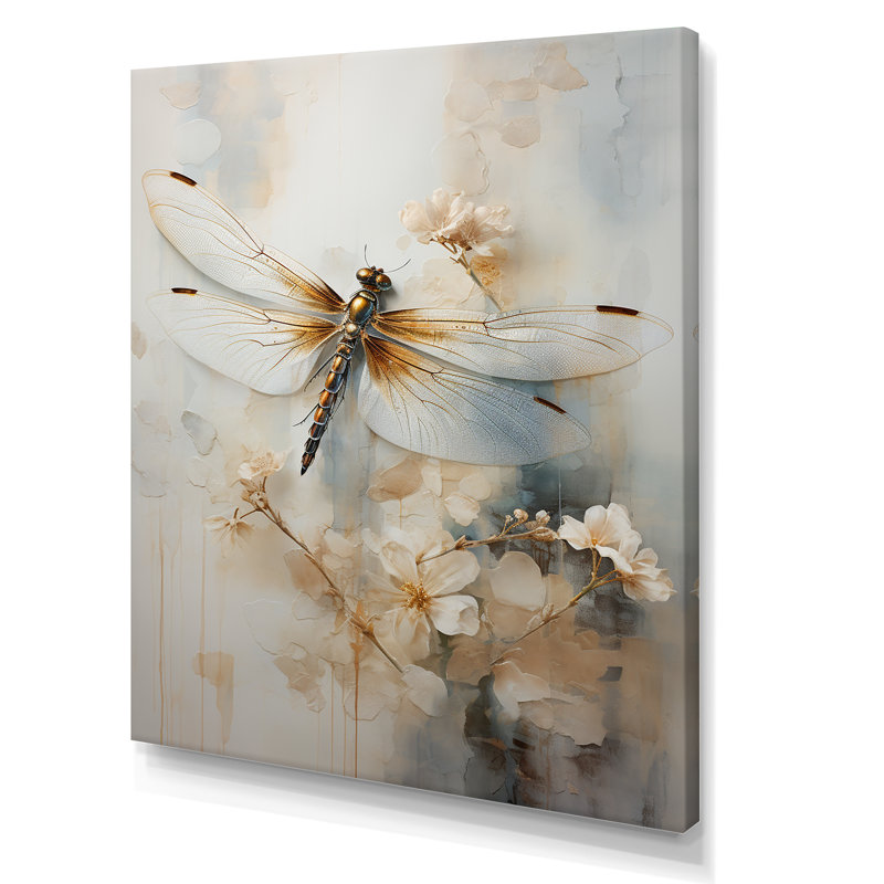 Dragonfly Delight - Dragonfly, reproduction sur toile encadrée, H 40 po x l 30 po x P 1,5 po, Toile tendue