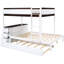 Lit simple superposé simple en noyer blanc avec rangement et bureau