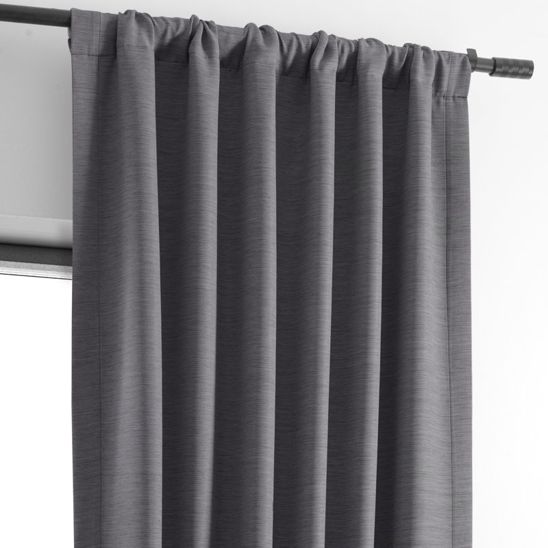 Rideaux obscurcissants en lin synthétique pour chambre et salon Bellino (1 panneau), Gris Armure, L 50 po x L 84 po