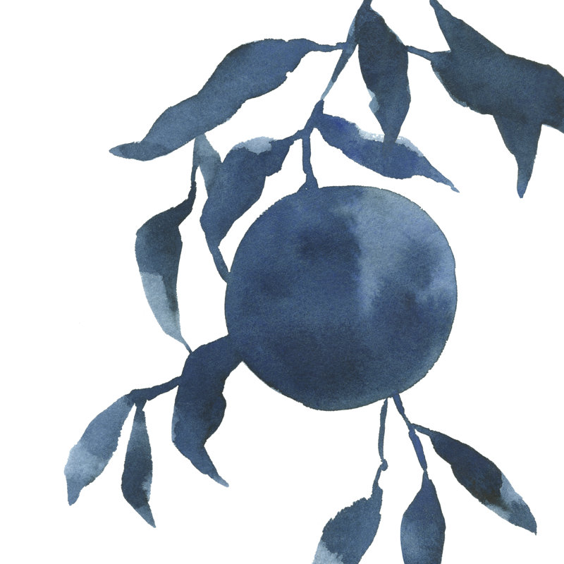 Indigo Oranges IV by Emma Caroline - Wrapped Canvas Painting, 91cm H x 91cm W