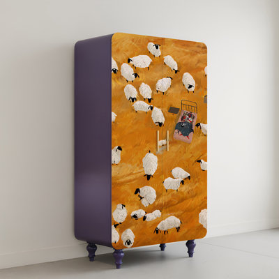 Cream style household simple modern wardrobe
