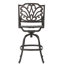 Chaise de bar pivotante en aluminium coulé cuivré avec accoudoirs ornés de volutes de l 21,6 po x P 25,5 po et de H 48,81 po