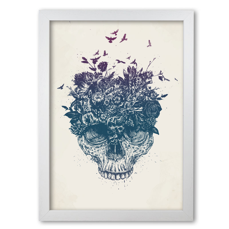 My Head Is A Jungle Skull by Mercedes Lopes Charro - Print, 84 cm H x 59.4 cm W x 5 cm D, White Grain