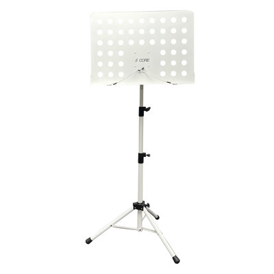 5 Core Sheet Music Tripod Stand with Mic, Music Note Holder Portable Height Adjustable White MUS WH