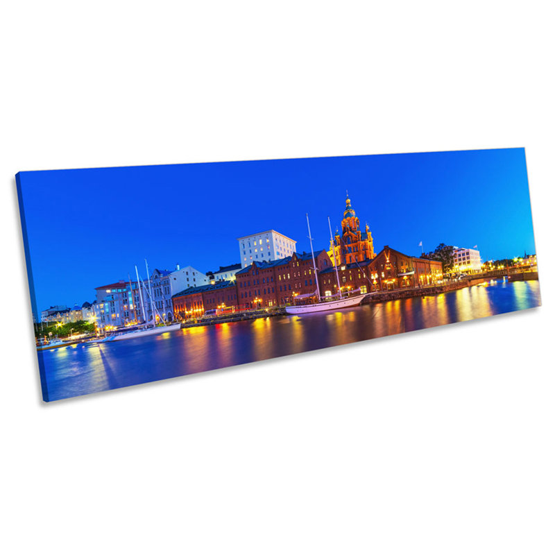 Helsinki Finland City Skyline - Wrapped Canvas Panoramic Print, 45.72cm H x 137.16cm W x 2cm D