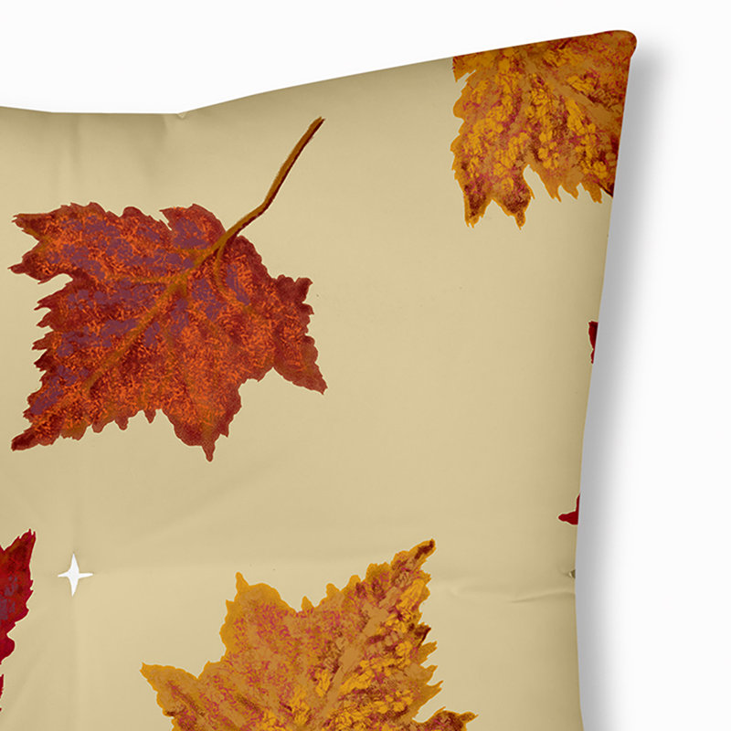 Coussin de sol 280_Dancing Leaves, Jaune, 26 po x 26 po