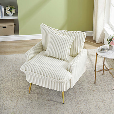 30.31 inch single chair Fashion sofa,coarse corduroy fabric, soft and comfortable, suitable for apartment office living room bedroom conference hall