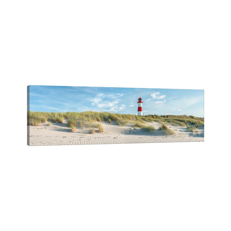 Sylt Panorama With Lighthouse List Ost by Jan Becke - Panoramic Gallery-Wrapped Canvas Giclée on Canvas, Wrapped Canvas