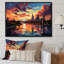«Orange Blue City St. Louis City», reproduction d'art sur toile-1238531438-1239293591
