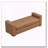 Durable Brown Faux Leather Ottoman