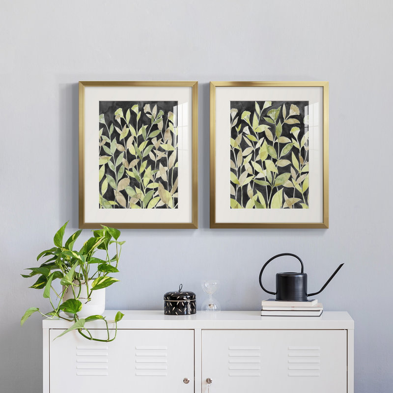 Encre «Blooming Night I», reproduction encadrée de qualité supérieure, prête à être accrochée