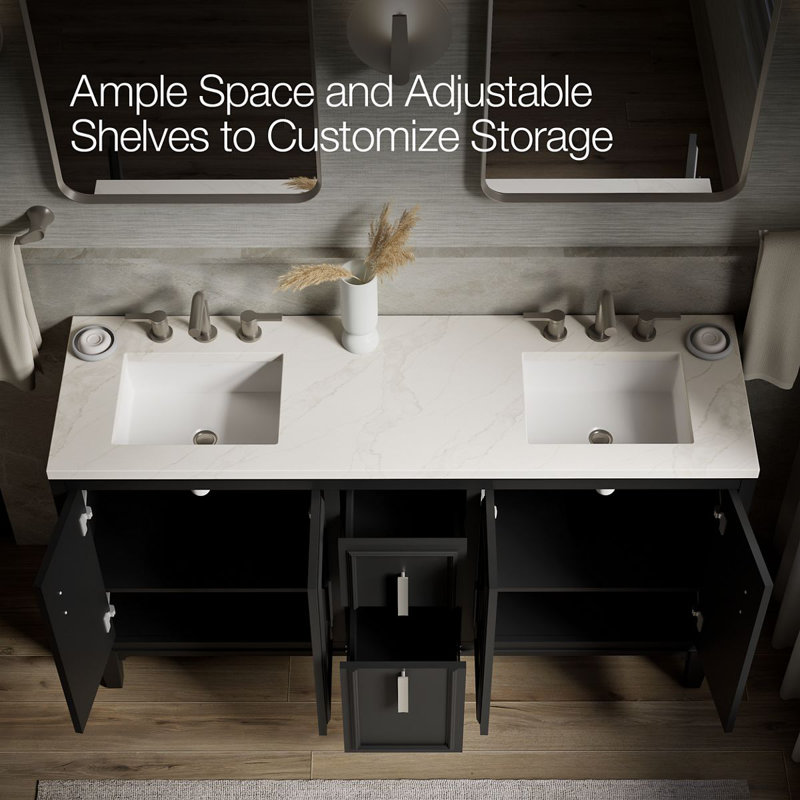 Southerk 60-In Bathroom Vanity Set, Slate Gray