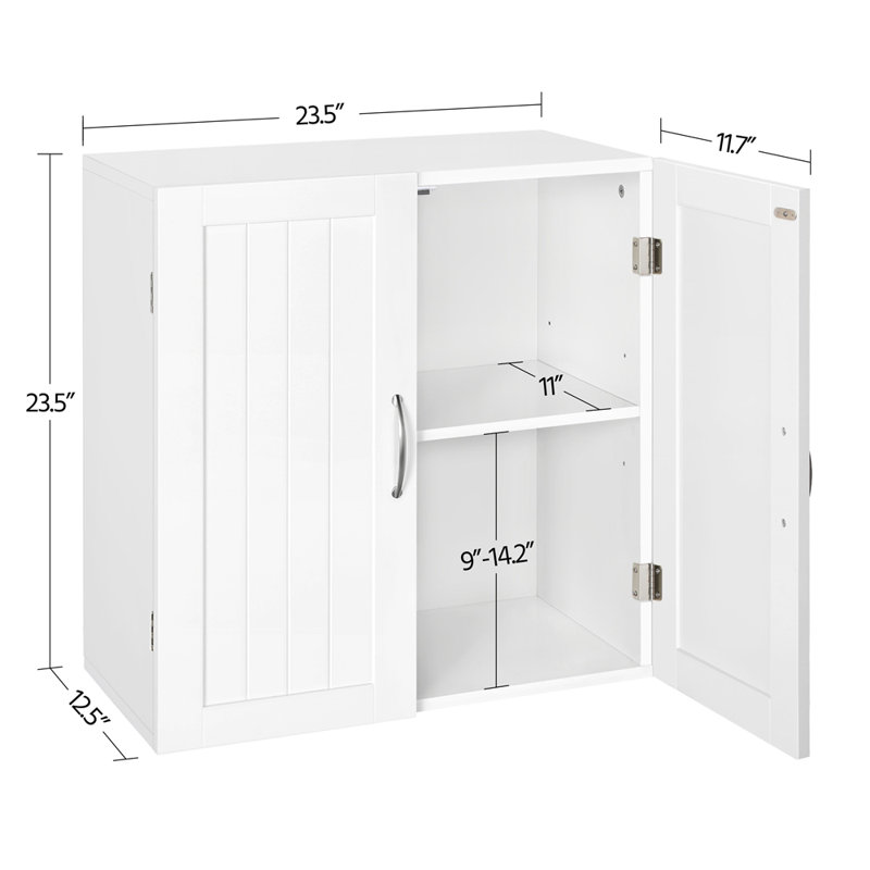Nevaeah 23.5″ L × 12.5″ W × 23.5″ H Wall Mount Cabinet Storage Organizer with Adjustable Shelf