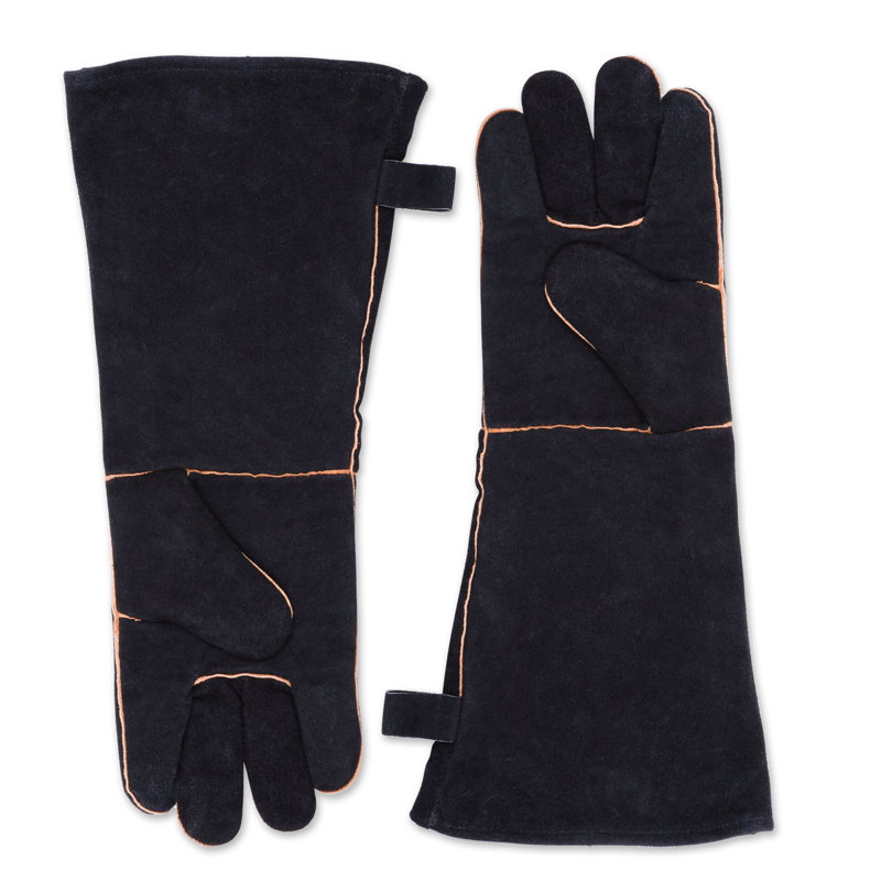 GANTS EN CUIR GRIL, NOIR
