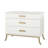 Portishead Small 3-Drawer Dresser with Oval Handles, White & Gold