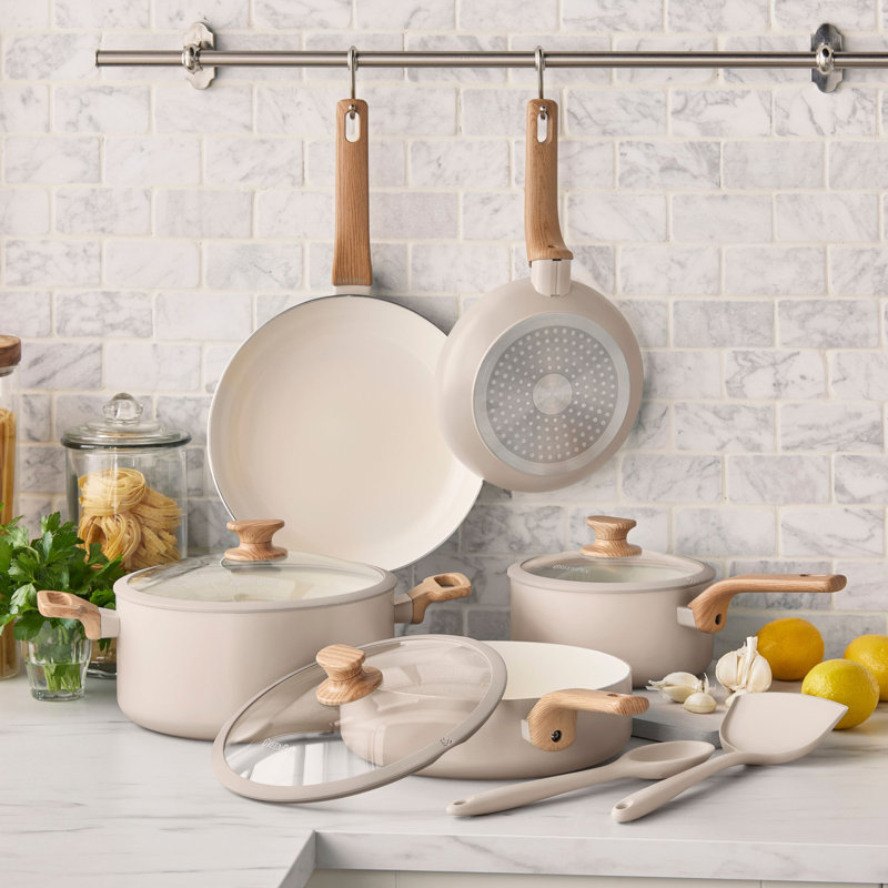 Greenpan Essence 5 Piece Set - Taupe, Cream 