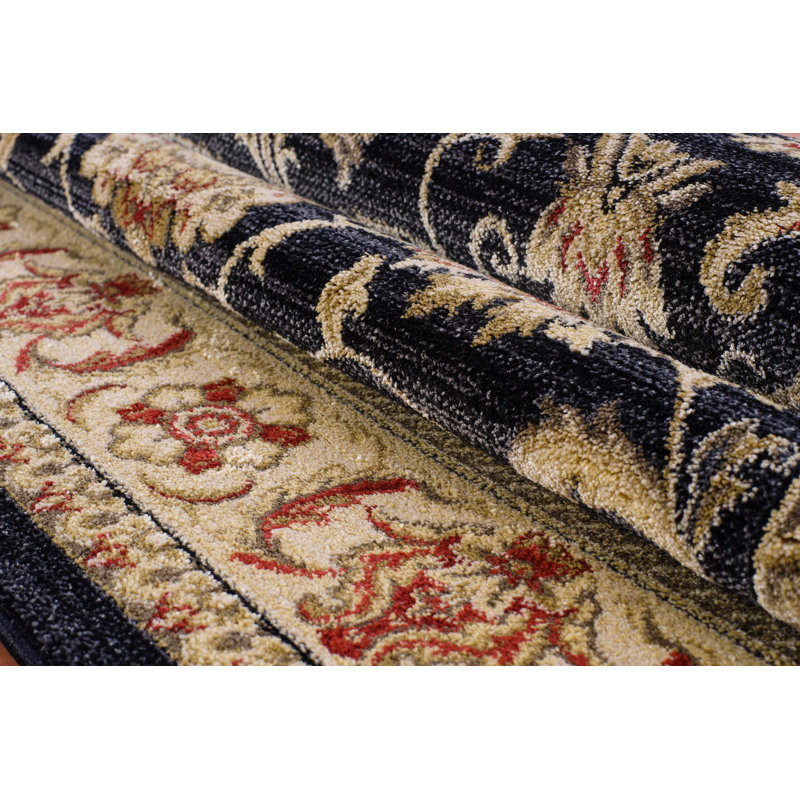 Tapis oriental noir Elbridge, Rectangle 3 pi 9 po x 5 pi 5 po
