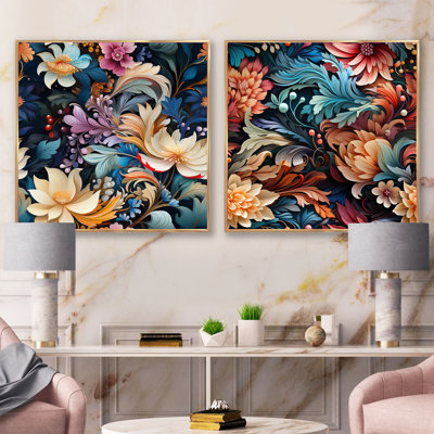 Elson - Abstract Botanicals Square Collage Set Of 2