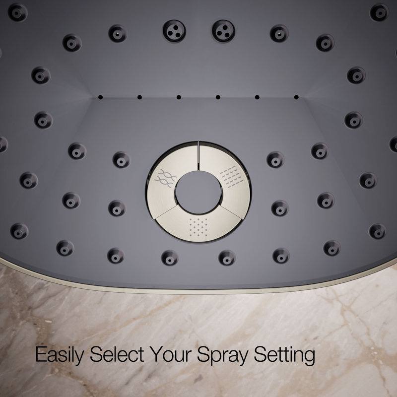 Statement™ 2.5 GPM Oval Multifunction Showerhead with Katalyst Air-Induction Technology, Vibrant  Brushed Nickel