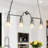 4-Light Dimmable  Modern Linear Pendant Light with Seeded Glass, in Brushed Antique Silver for Dining Room