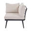 Ensemble de canapé modulaire d'extérieur 6 pièces avec tables basses gigognes rondes et canapé avec coussins pour patio, porche et jardin (beige)