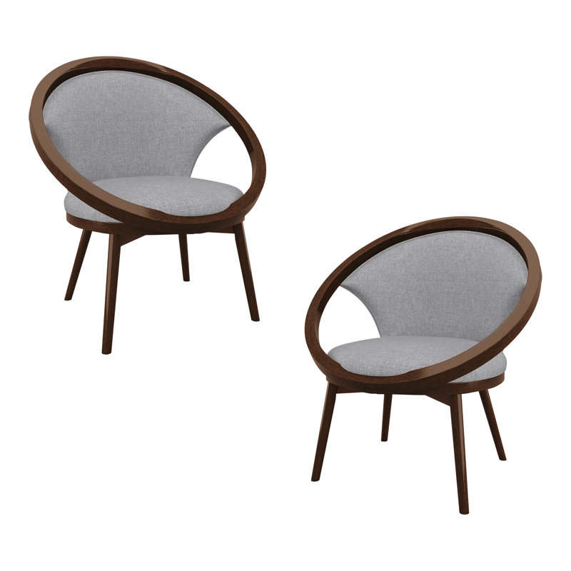 Fauteuil rembourré Currington, 100 % polyester gris, Brun
