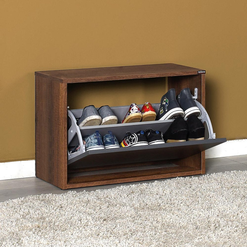 Baneen 8 Pair Shoe Storage Cabinet, Oslo/Anthracite