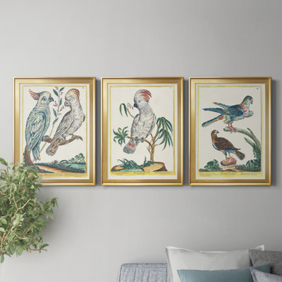 " Pastel Birds I " 3 - Pieces Painting Print