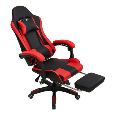 Adjustable Reclining Ergonomic Swiveling Game Chair with Footrest
