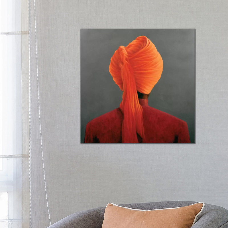 Orange Turban by Lincoln Seligman - Wrapped Canvas Print, 66.04 cm H x 66.04 cm W x 1.91 cm D