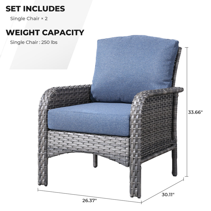 Areliz Outdoor Club Chair, Blue