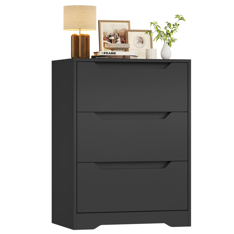 Commode 3 tiroirs Hartsell, Noir
