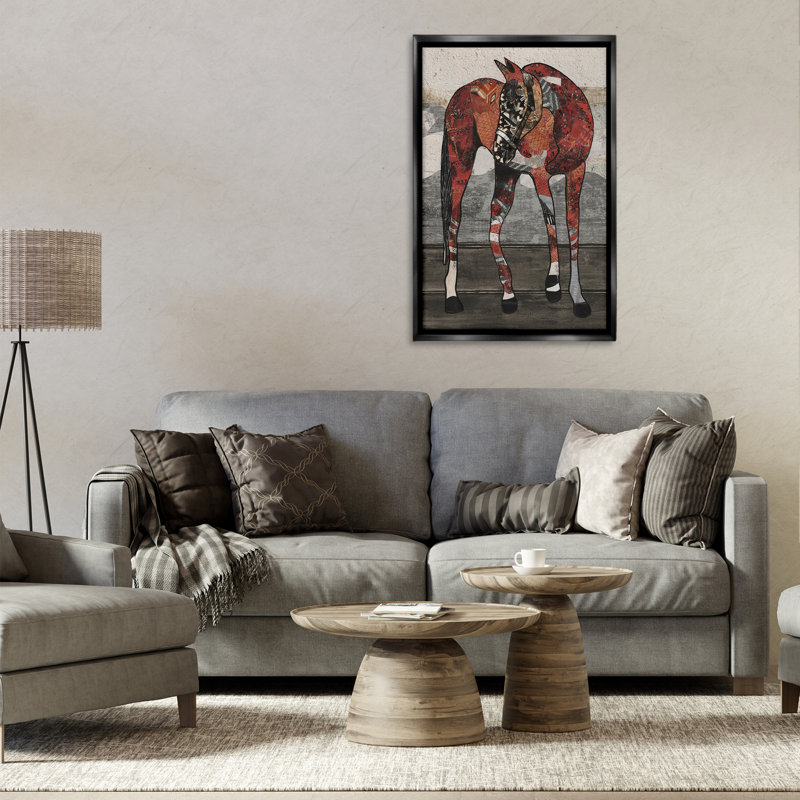 Horse with Geometric Patterns Framed Floater Canvas by Coco Good, Black, 31" H x 21" W