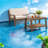 Durable Acacia Wood Patio Dining Set, Modern Minimalist Style For Backyards
