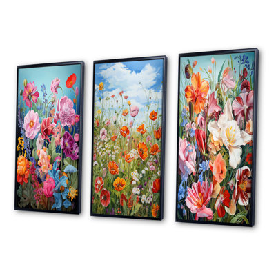 Célébration des fleurs sauvages du printemps II - ensemble de 3 fleurs sauvages