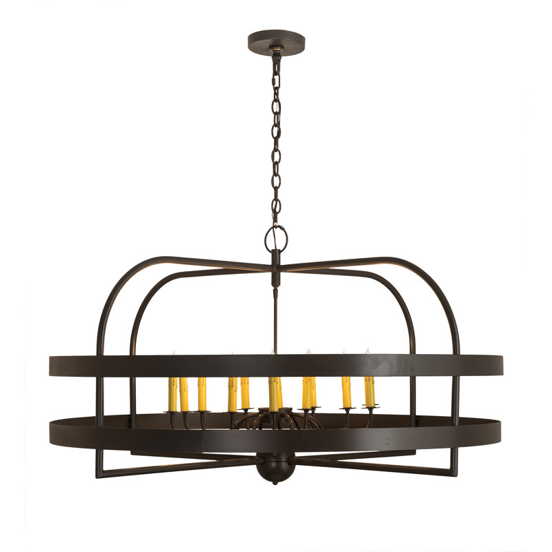 Timeless Bronze 12-Light Geometric Candle Chandelier