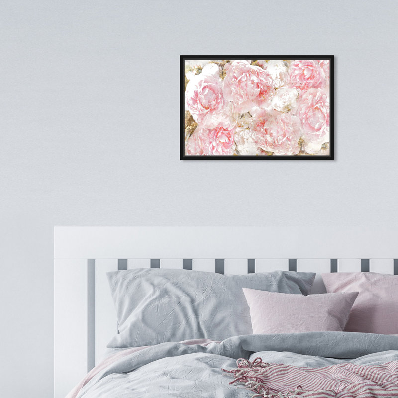 « roses », impression sur toile oliver gal, Cadre noir, H 15 po x l 10 po
