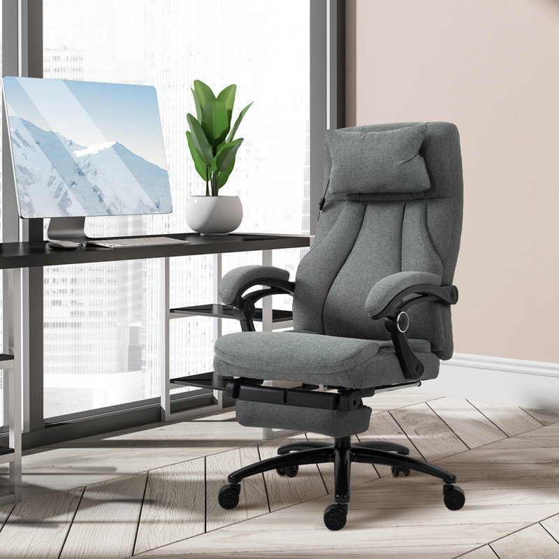 Antoinett Linen Office Chair with Headrest