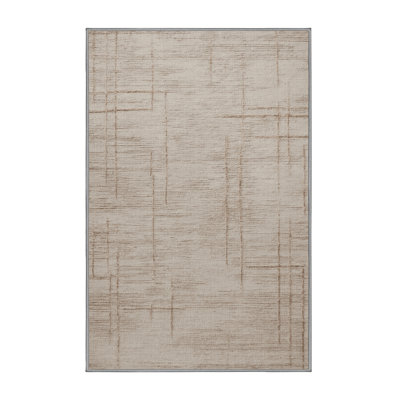 Tapis abstrait gris lavable à la machine