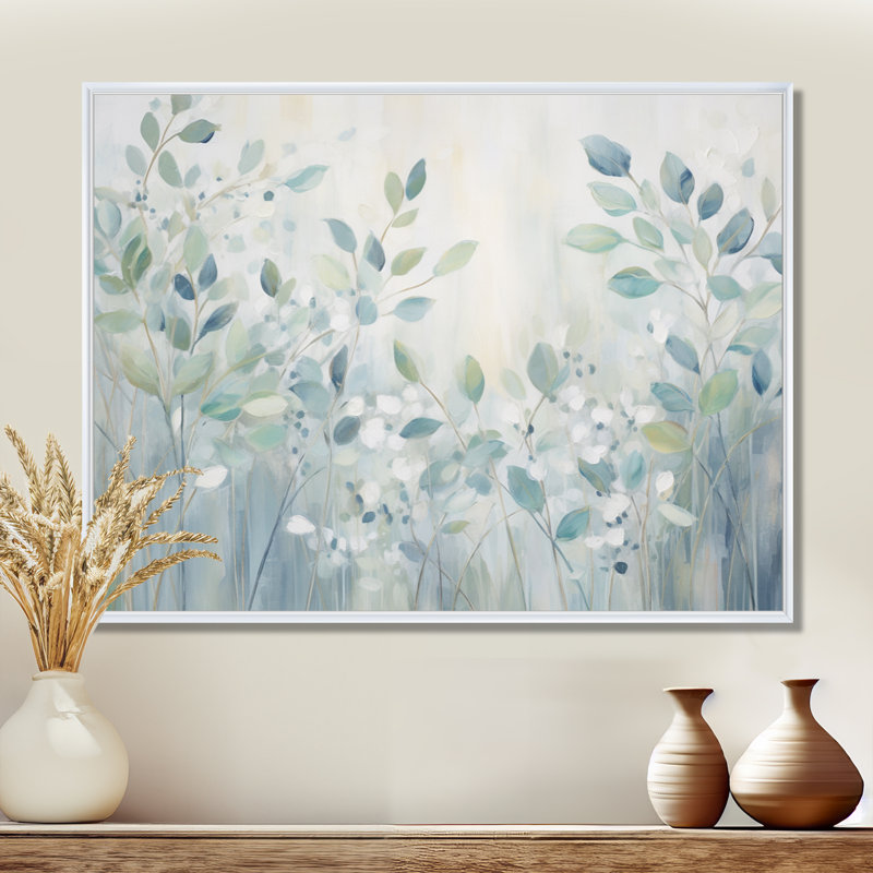 «Blue Botanical Rhythms IV - Abstract Botanicals», reproduction d'art sur toile, H 34 po x l 44 po x P 1,5 po