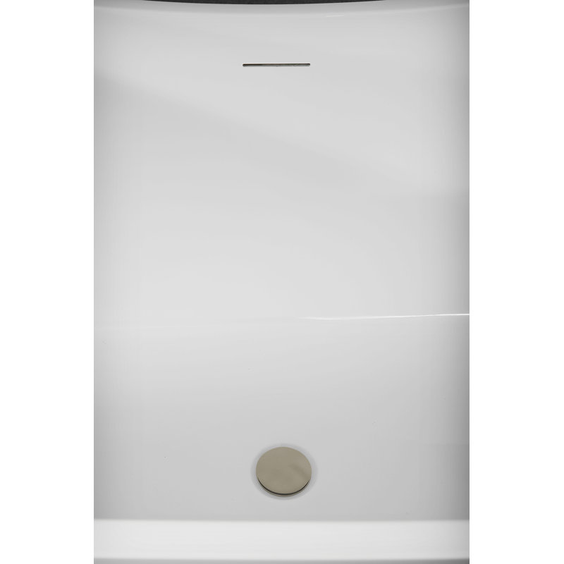 67" Streamline Soaking Freestanding Tub and Tray With Internal Drain, Brushed Nickel